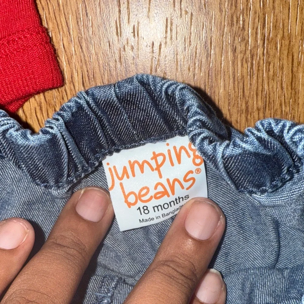 Jumping Beans Red Minnie Mouse Bodysuit with Denim Shorts